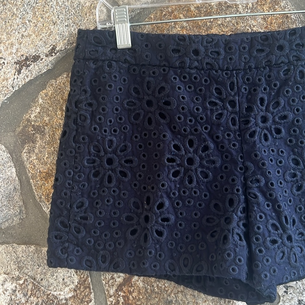 J. Crew Navy Eyelet Shorts